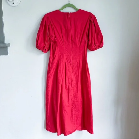 ⭐️3/$30⭐️ (bundle deal) WHO WHAT WEAR Bright Red Puff Sleeve Dress - Picture 6 of 7